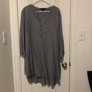 Ellos 3/4 sleeve blue and white striped tunic 3X great condition